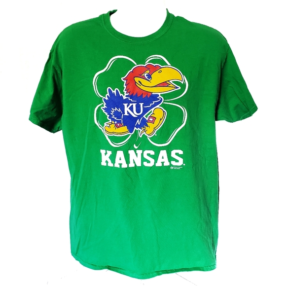 Gildan Other - Kansas Jayhawks Shamrock NCAA Tee Large Gildan